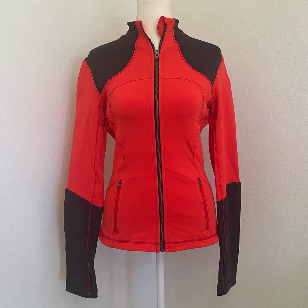 Lululemon coral and dark grey zip-up jacket
